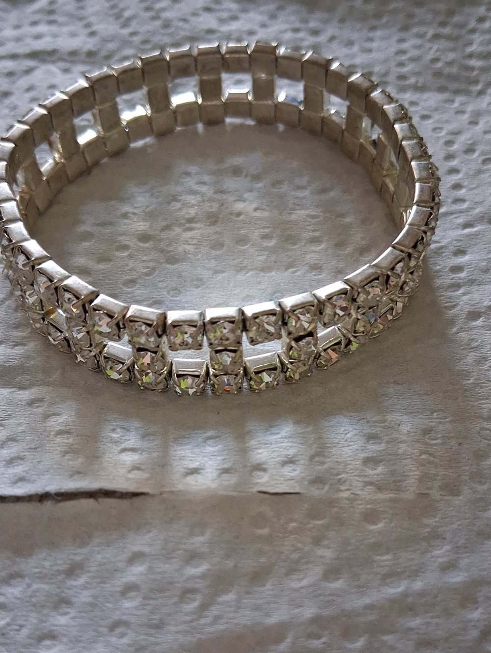 Crystal Stretch Bracelet in Silver - Women Jewelry